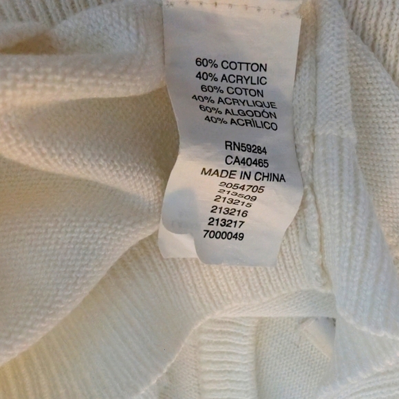 Children's Place Girls Cotton White Cardigan Sweater Size 4T - Picture 7 of 7